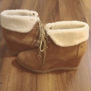 Dana Buchanan Wedge Shirling Booties.